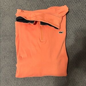 Vineyard Vines Coral Quarter-Zip Pullover